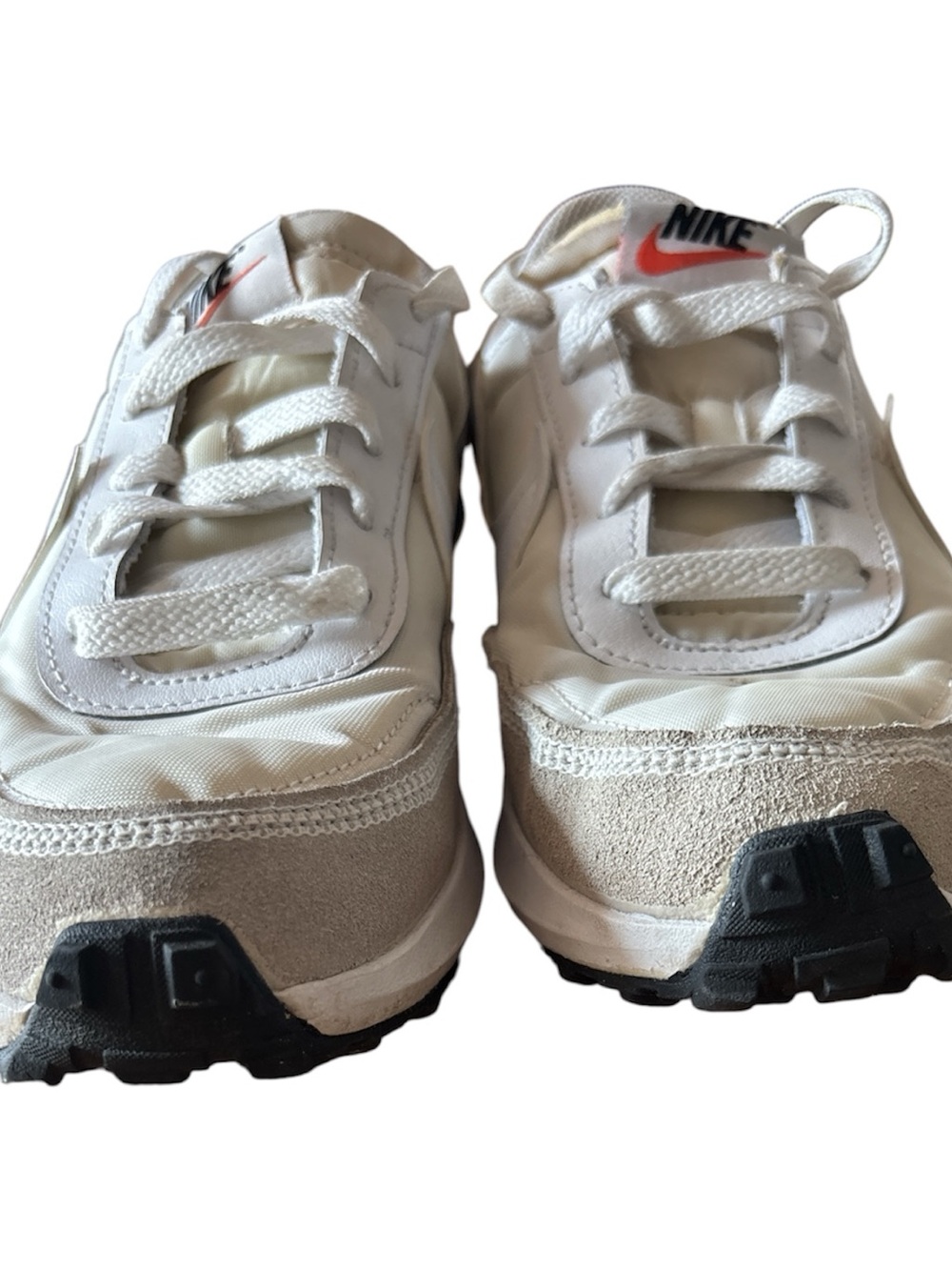 Nike Shoes Womens 7 Waffle Debut Athletic Running Sneakers White Suede Lace Up - Picture 4 of 7